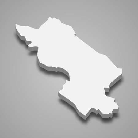 3d isometric map of Dong Thap Province of Vietnam, vector illustrationのイラスト素材