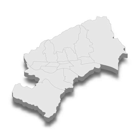 3d isometric map of Zagreb City is a Capital of Croatia, vector illustrationのイラスト素材