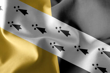 3D illustration flag of Norfolk is a county of England. Waving on the wind flag textile backgroundの写真素材