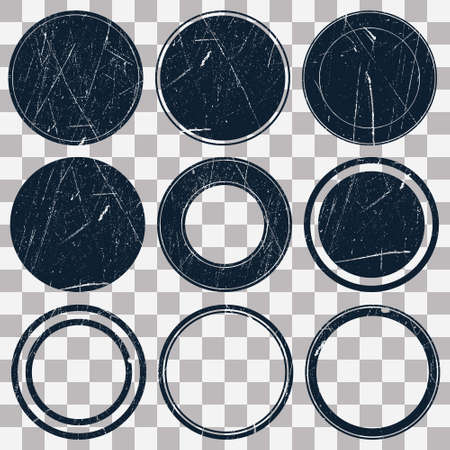 Grunge post Stamps Collection, Circles. Banners, Insignias, Logos, Icons, Labels and Badges Set. Template for your designのイラスト素材
