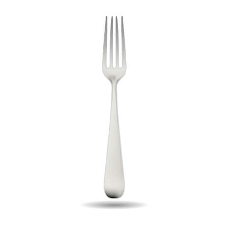 3d Realistic metal fork isolated vector illustration Template for your designのイラスト素材
