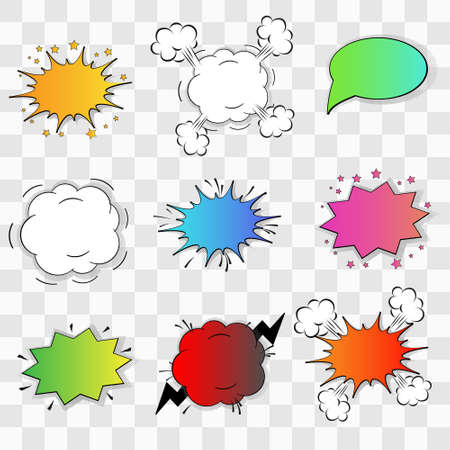 Vector comic speach bubble on transparent background. Template for your design