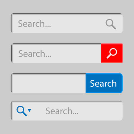 Web search field. Search bar set vector interface elements with button. Template for your designのイラスト素材