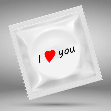 3d Realistic white Blank template Packaging of Condom. Template for your designのイラスト素材