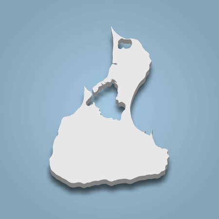 3d isometric map of Block Island is an island in Rhode Island, isolated vector illustrationのイラスト素材