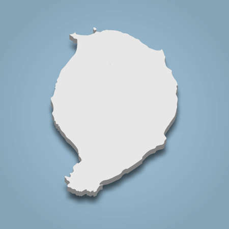 3d isometric map of Corvo is an island in Azores islands, isolaated vector illustrationのイラスト素材