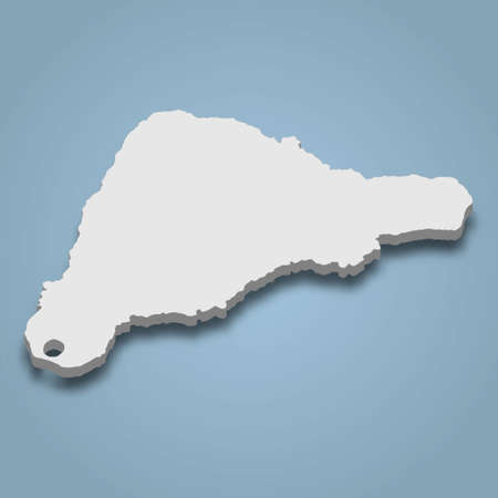 3d isometric map of Easter Island is an island in Pacific Ocean, isolated vector illustrationのイラスト素材