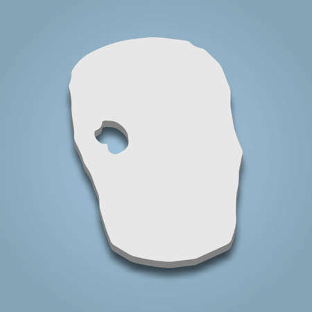 3d isometric map of Gili Meno is an island in Indonesia, isolated vector illustrationのイラスト素材
