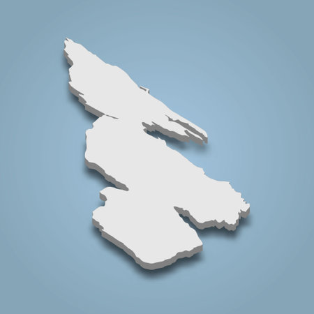 3d isometric map of Salt Spring is an island in Canada, isolated vector illustrationのイラスト素材