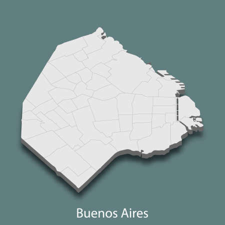 3d isometric map of Buenos Aires is a city of Argentina, vector illustrationのイラスト素材