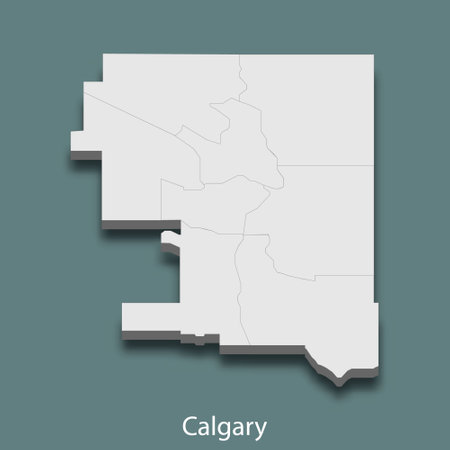 3d isometric map of Calgary is a city of Canada, vector illustrationのイラスト素材