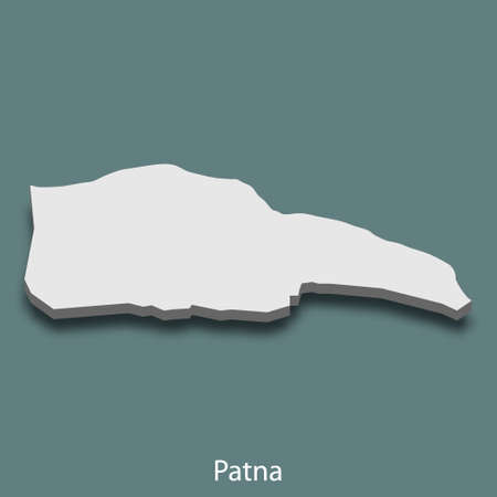 3d isometric map of Patna is a city of India, vector illustrationのイラスト素材