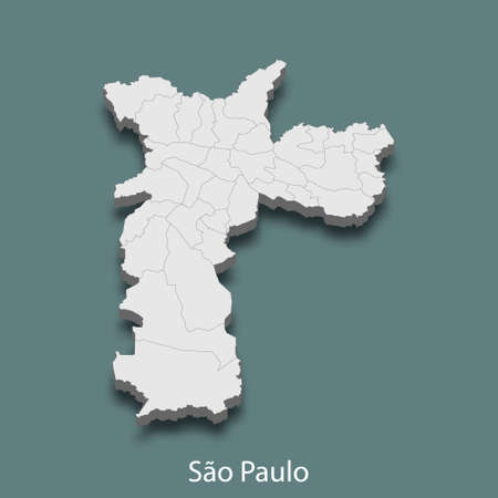 3d isometric map of Sao Paulo is a city of Brazil, vector illustrationのイラスト素材