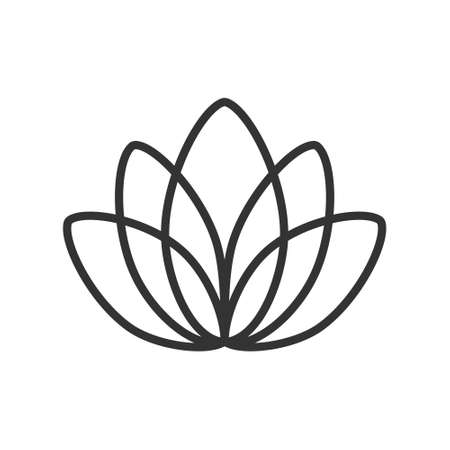 Lotus line style icon, lotus vector  designのイラスト素材