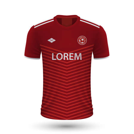 Realistic soccer shirt 2022, jersey template for football kit. Vector illustrationのイラスト素材