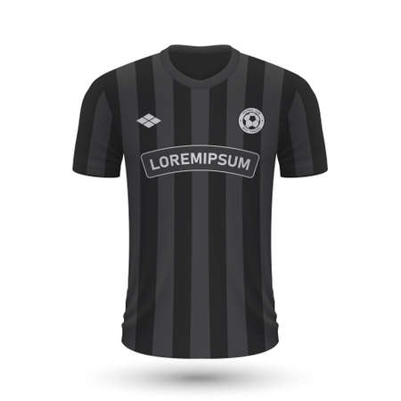 Realistic soccer shirt Sturm Graz 2022, jersey template for football kit. Vector illustrationのイラスト素材