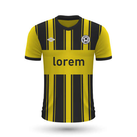 Realistic soccer shirt Vitesse 2022, jersey template for football kit. Vector illustrationのイラスト素材