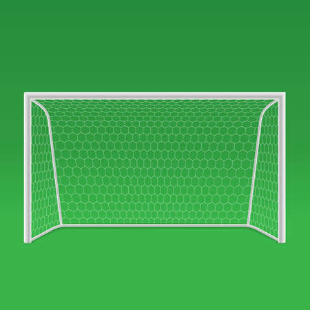 3d soccer goal front view on green backgroundのイラスト素材