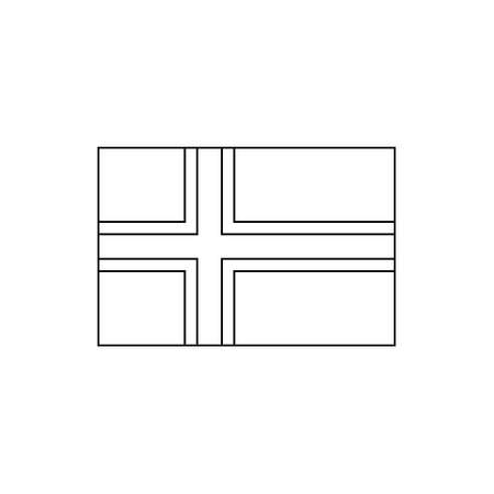 Black outline flag of Norway. thin line vector iconのイラスト素材