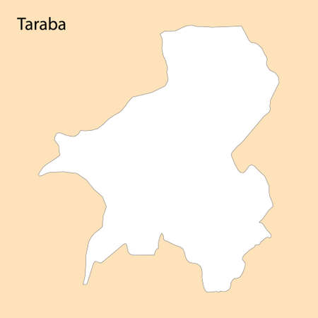 High Quality map of Taraba is a region of Nigeria, with borders of the districtsのイラスト素材