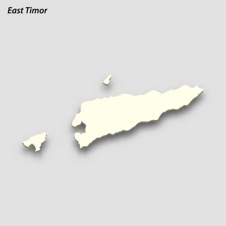 3d isometric map of East Timor isolated with shadow. paper card style vector illustrationのイラスト素材