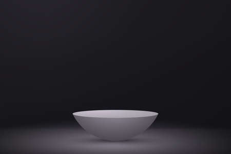 3d realistic podium or pedestal on black background. product presentation mockupのイラスト素材