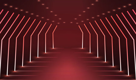 3d realistic neon background with line light effect. product presentation mockupのイラスト素材