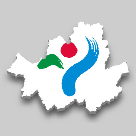 3d isometric Map of Seoul is a region of South Korea with national flagのイラスト素材