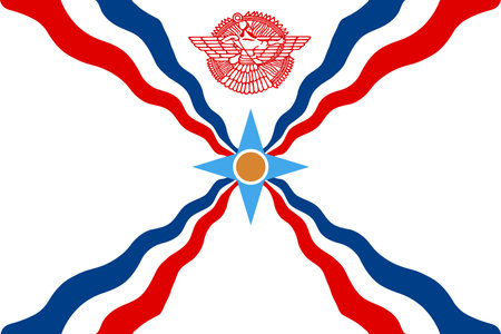 Simple flag of Assyria. Correct size, proportion, colorsのイラスト素材