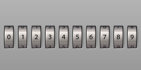combination, code lock numbersのイラスト素材