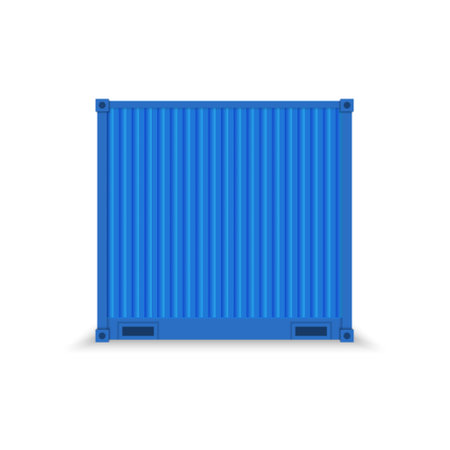3d blue cargo ship container. front viewのイラスト素材