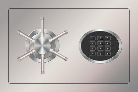 Door safe bank vault with a combination key lockのイラスト素材