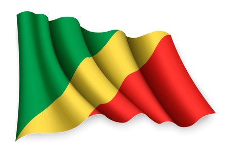 Realistic waving flag of Congoのイラスト素材