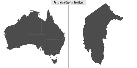 map of Australian Capital Territory state of Australia and location on Australian mapのイラスト素材