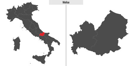 map of Molise province of Italy and location on Italian mapのイラスト素材