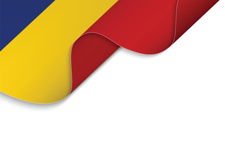 Background with Waving flag of Romaniaのイラスト素材