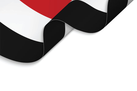 Background with Waving flag of Yemenのイラスト素材