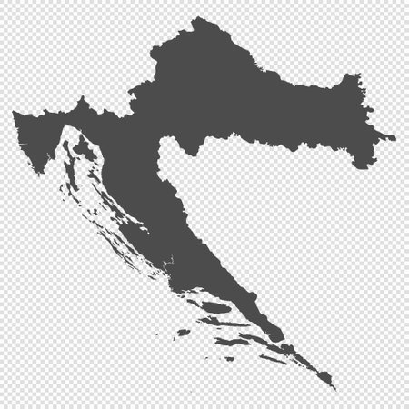 High detailed isolated map - Croatiaのイラスト素材