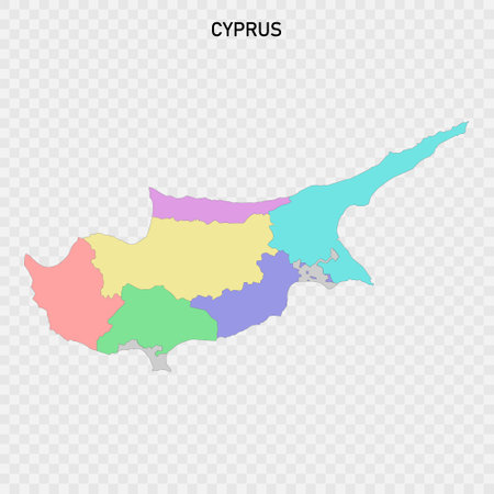 Isolated colored map of Cyprus with borders of the regionsのイラスト素材