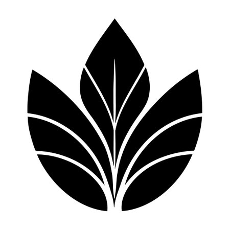 Abstract leaf silhouette logo isolated on white background, vector iconのイラスト素材