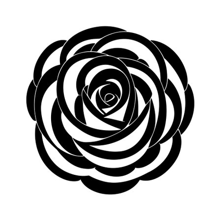 Rose flower silhouette logo isolated on white background, vector iconのイラスト素材