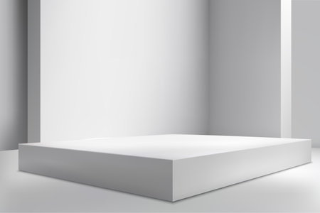 3d realistic empty stage on show room background. Product presentation mockupのイラスト素材