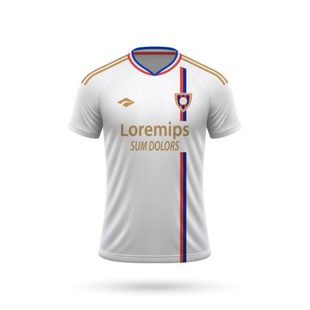 3d realistic soccer jersey in style, shirt template for football kit 2023のイラスト素材