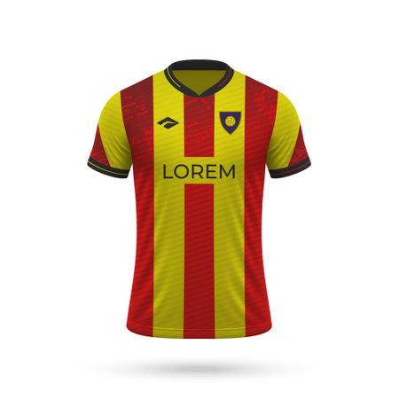 3d realistic soccer jersey in Lecce style, shirt template for football kit 2023のイラスト素材