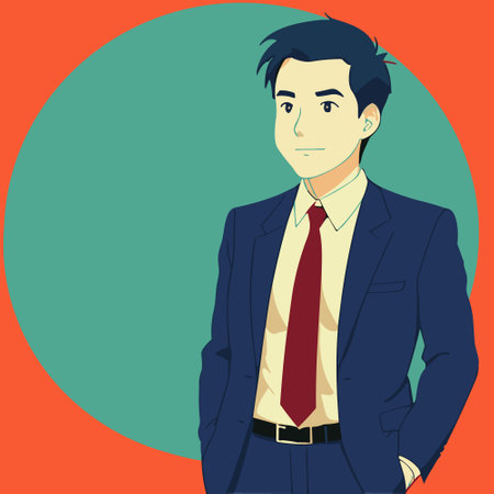 Business man cartoon character. Businessman flat design vector illustrationのイラスト素材