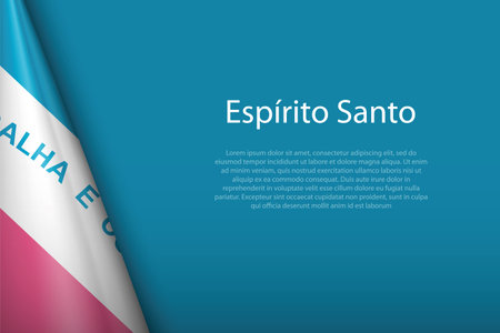 3d flag Espirito Santo, state of Brazil, isolated on background with copyspaceのイラスト素材