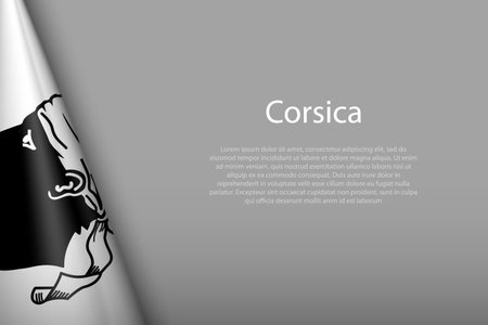 3d flag of Corsica, Ethnic group, isolated on background with copyspaceのイラスト素材