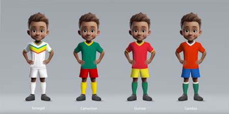 Africa tournament 2023 groups. group C team uniform of africa countriesのイラスト素材