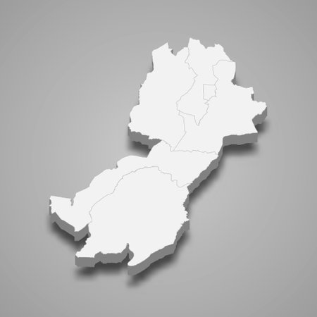 3d isometric map of Morogoro is a region of Tanzania, vector illustrationのイラスト素材