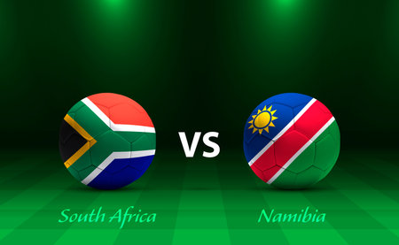 South Africa vs Namibia football scoreboard broadcast template for soccer africa tournament 2023のイラスト素材